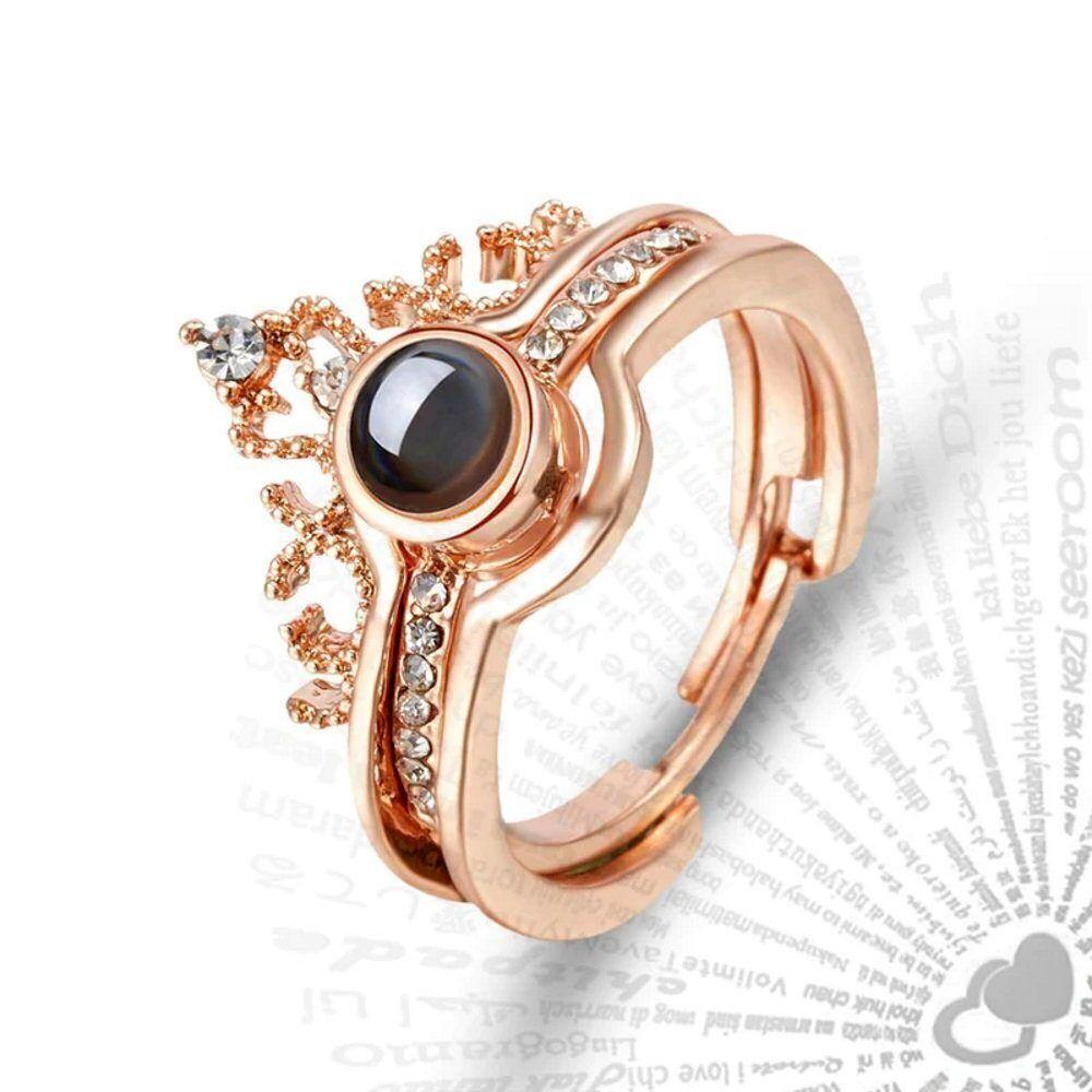 Damenring Liebe Ring Valentinstag Geschenk Ich Liebe Dich 100 Sprachen gold