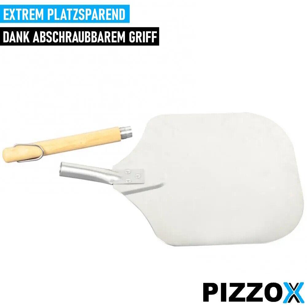 PIZZOX Premium Pizzaschieber Edelstahl Pizzaschaufel mit abnehmbarem Holz Griff