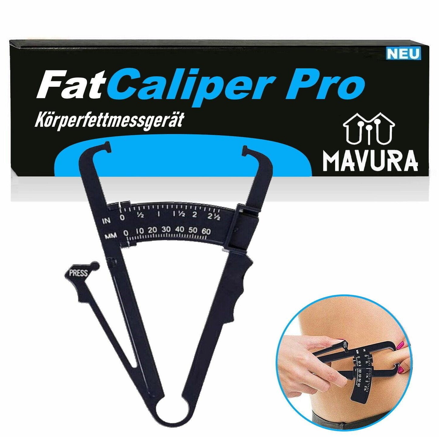 FatCaliperPro Körperfettmessgerät Fettzange Körperfettzange Fettmesser Online