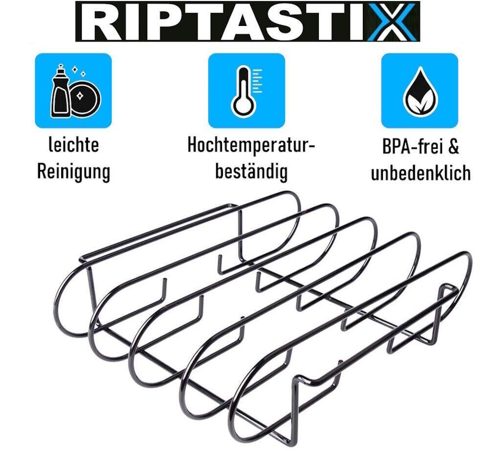 RIPTASTIX Rippchenhalter Bratenhalter Spareribs Steak Kotellet Halter für Grill