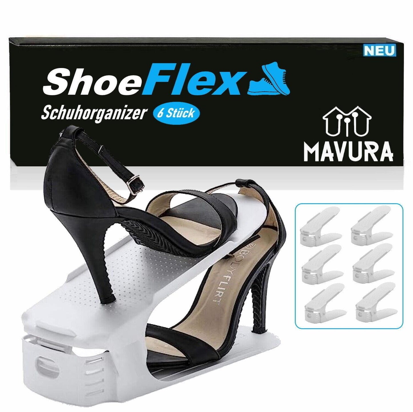 SHOEFLEX Schuhstapler Schuh Organizer Schuhhalter für Schuhschrank Schuhordner