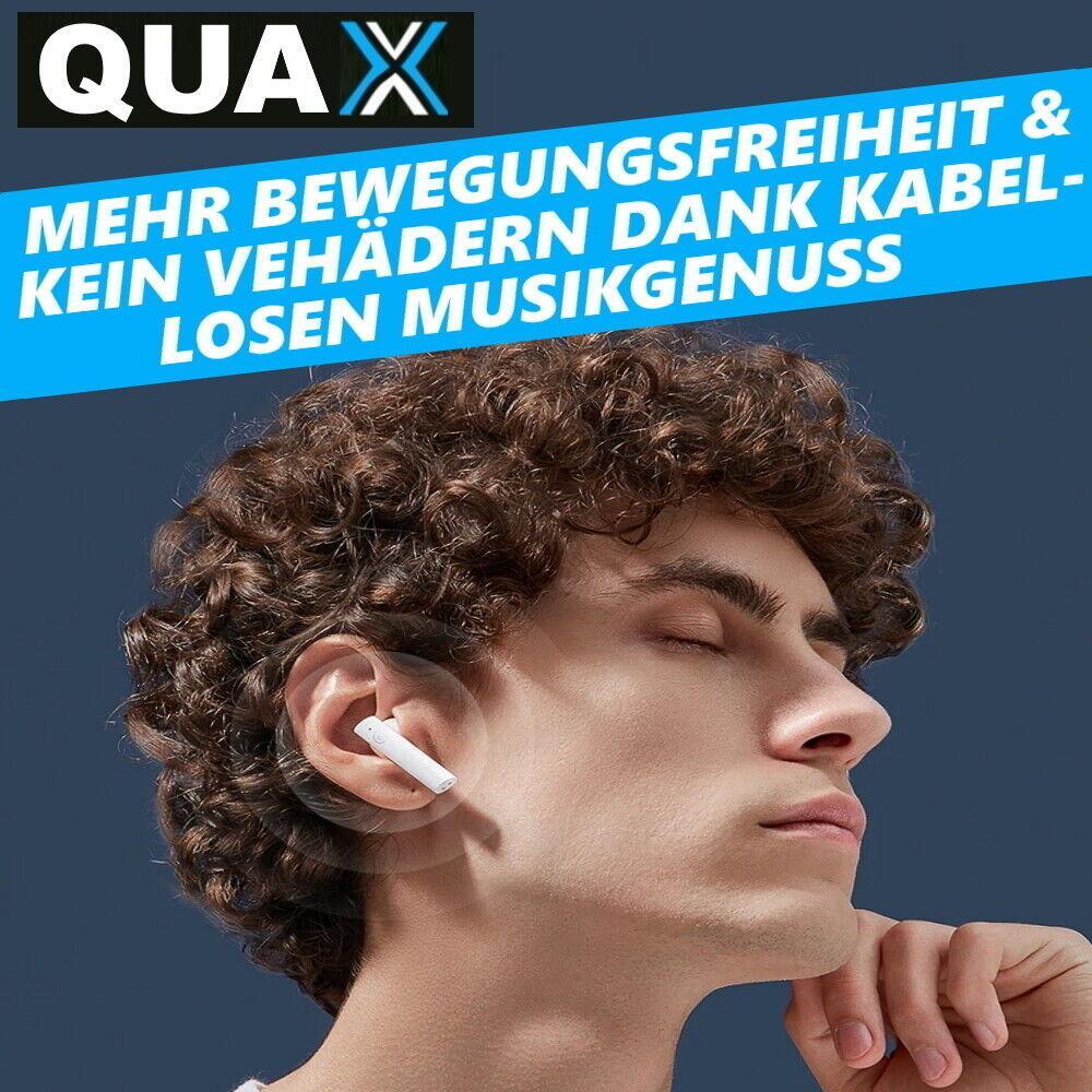 QUAX Wireless Bluetooth Kopfhörer - In Ear Kopfhörer Headset für Iphone Samsung