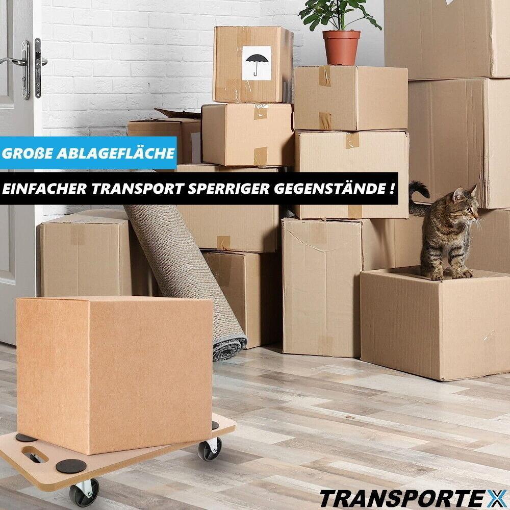 TRANSPORTEX Transportwagen Transportkarre Plattformwagen bis 200kg Anti-Rutsch