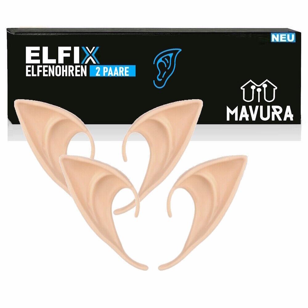 ELFIX Elfenohren Halloween Latex Feenohren Cosplay Ohren Weiche Fake Ohren 2paar