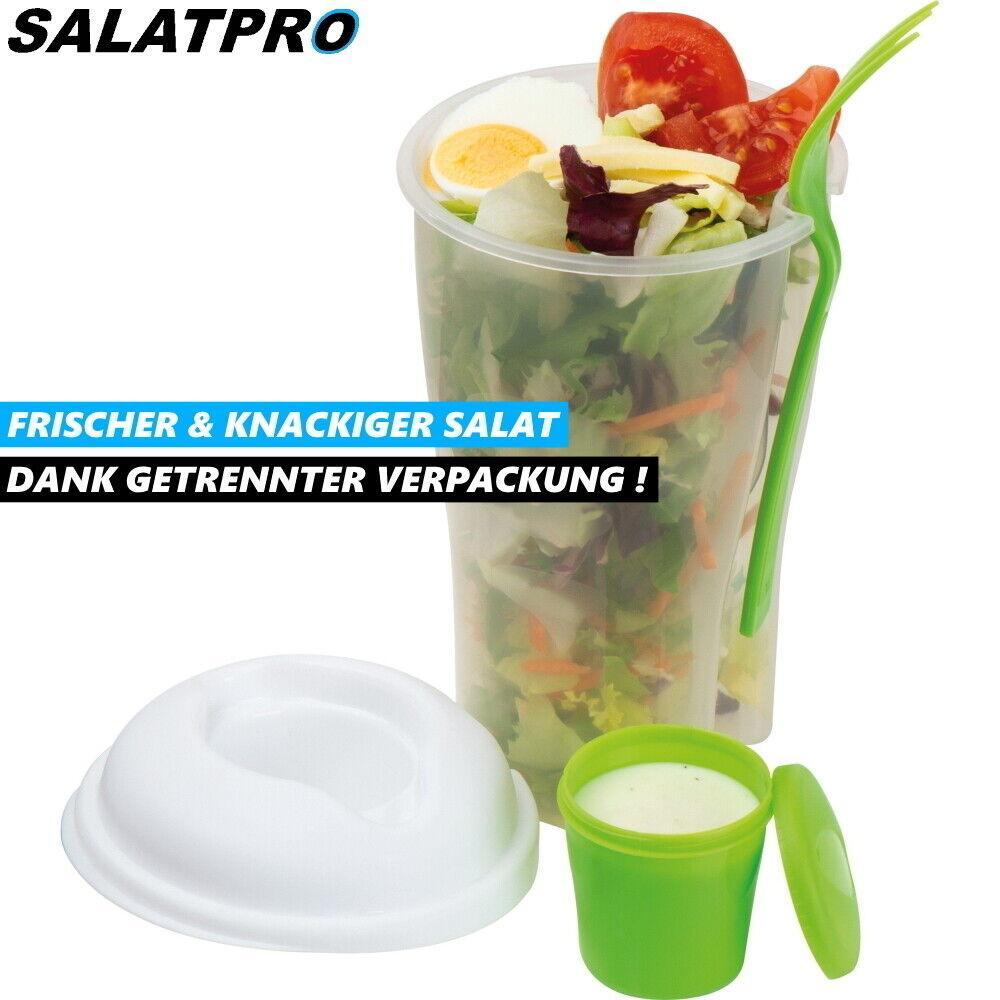 SALATPRO Salat To Go Salatbecher Salatbox mit Deckel Gabel [2er]