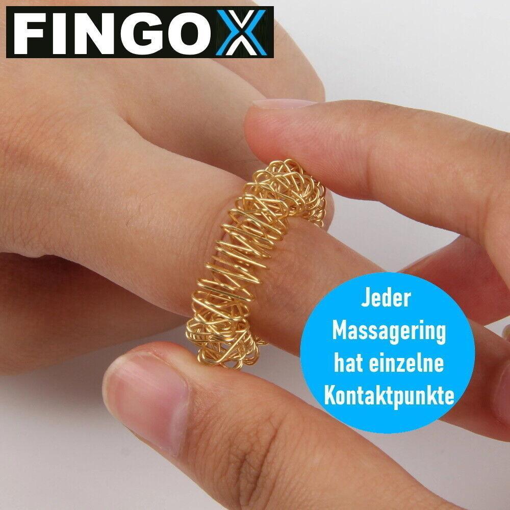 FINGOX Akupressur Ringe Finger Massage Akupunktur Handmassage Durchblutung 6Stk