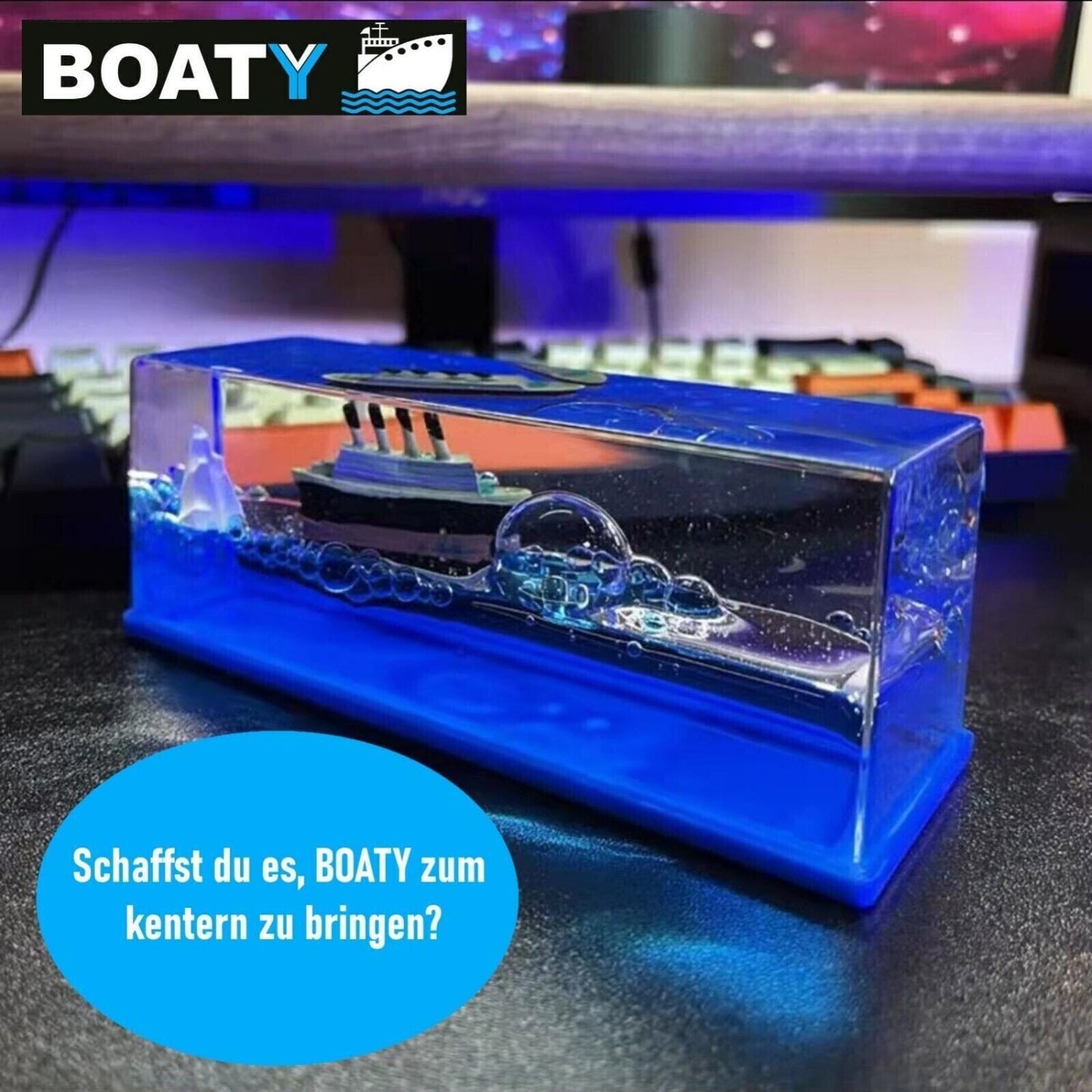BOATY Unsinkbares Boot Glaskugel Schüttelkugel Deko Boot Geschenk Titanic
