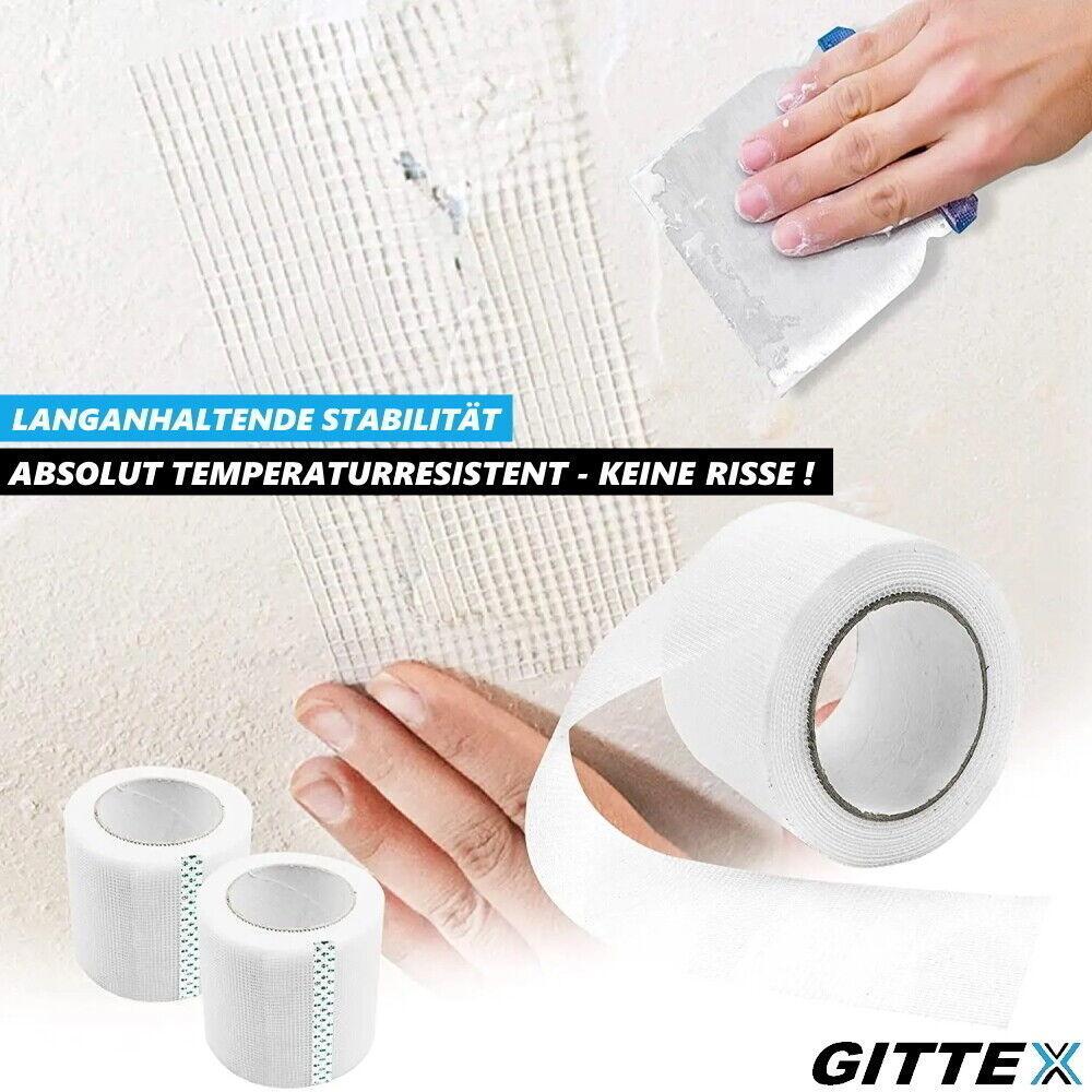 GITTEX 3x Glasfaser Gewebeband Glasfaserband Fugenband Wand Reparatur Band