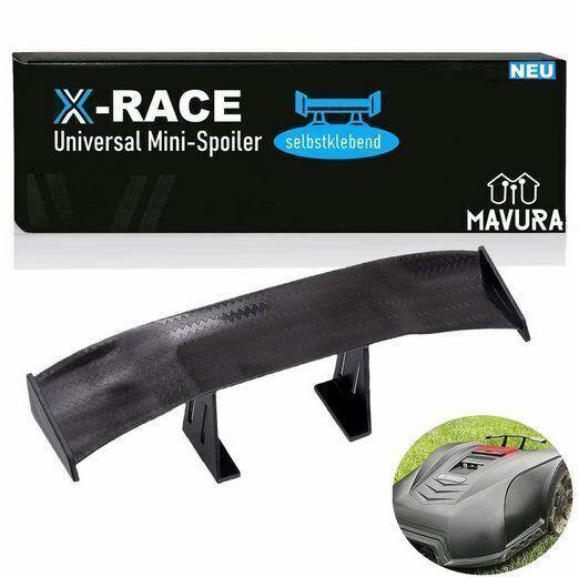 X-RACE Mini Heckspoiler Spoiler Auto Mähroboter KFZ Wings schwarz selbstklebend