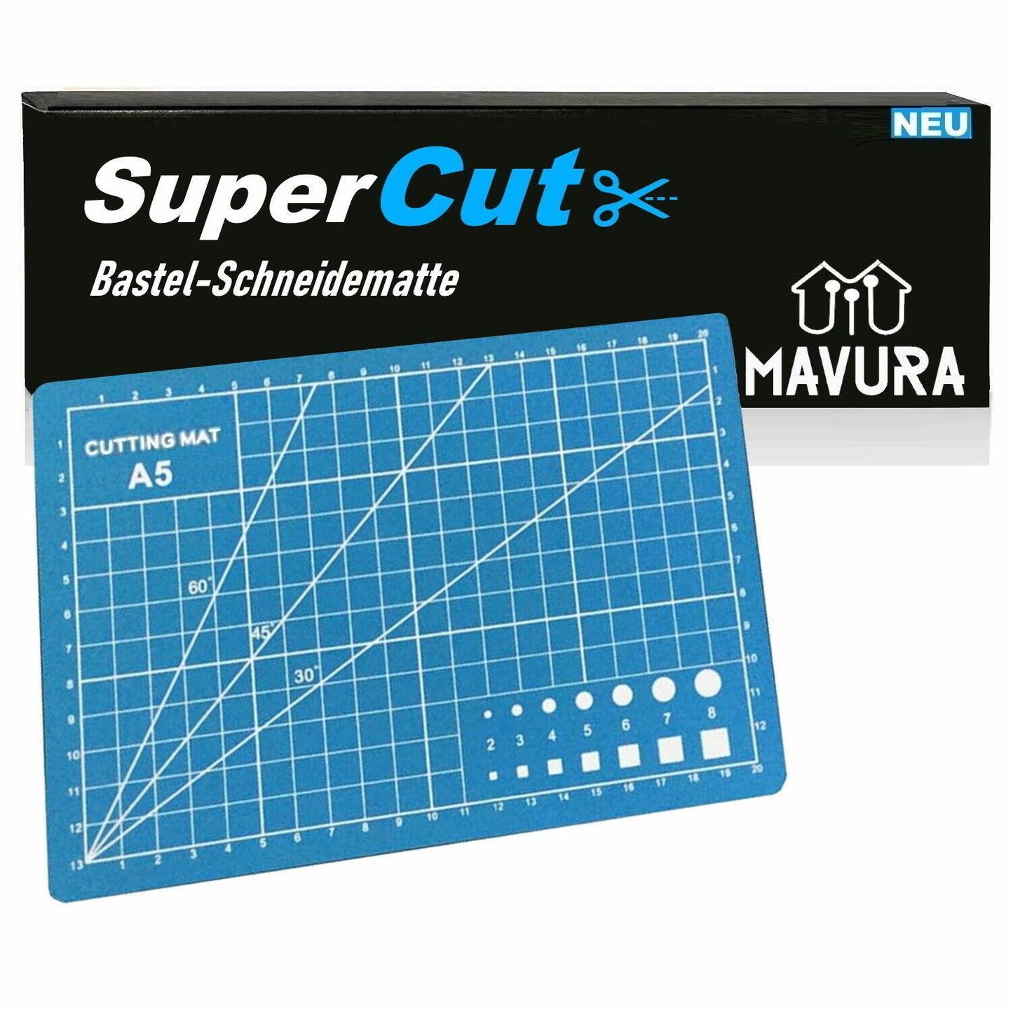 SuperCut Schneidematte Schneideunterlage Bastelmatte Bastelunterlage blau A5