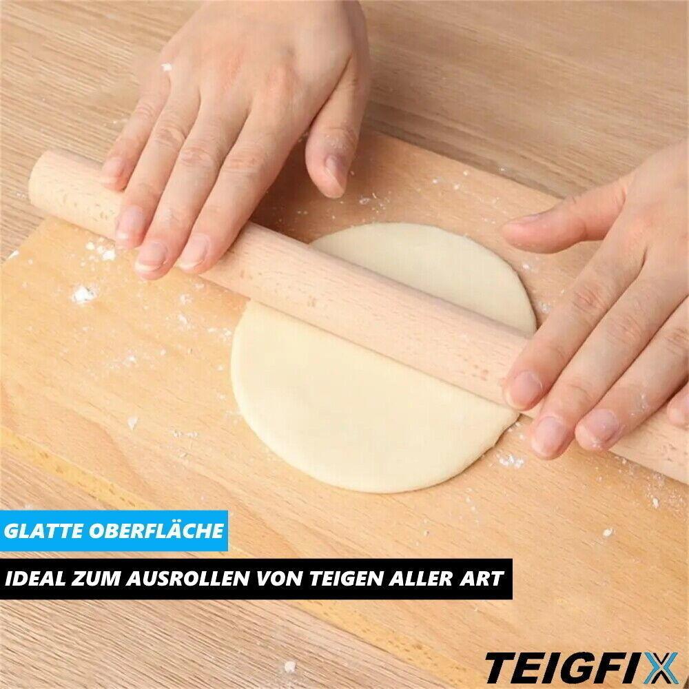 TEIGFIX Nudelholz Teigroller Backroller Französischer Nudelteig Ausroller Holz