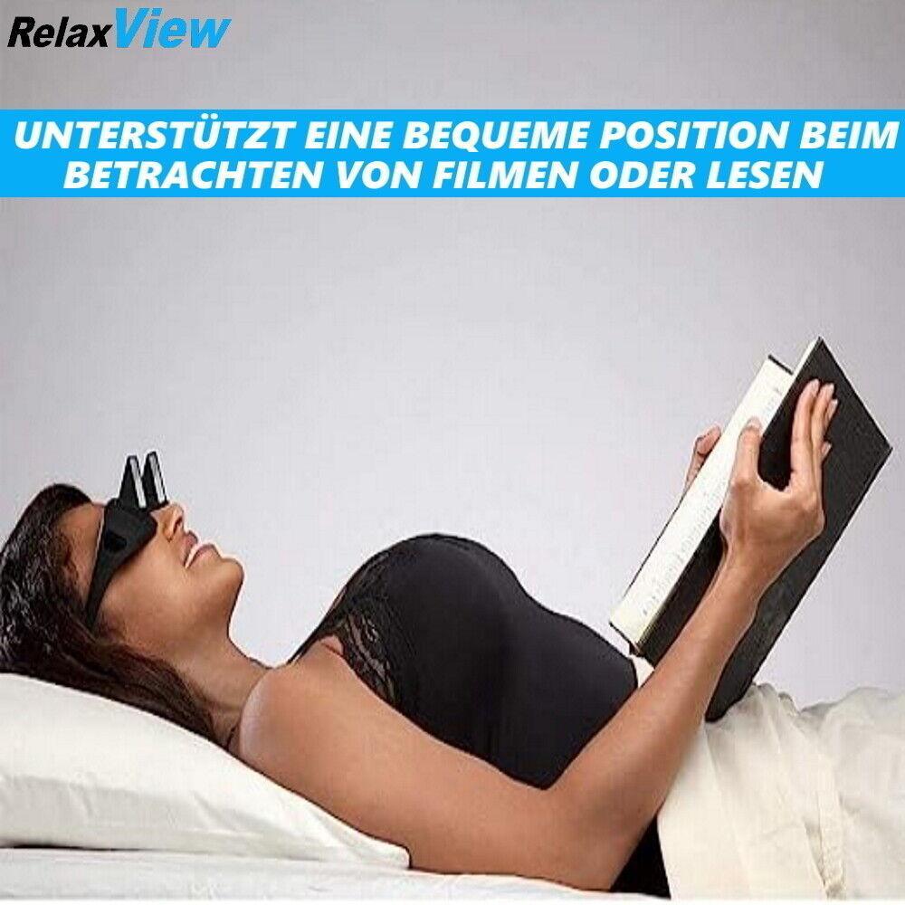 RELAXVIEW Prisma Brille 90° Blickwinkel Liegebrille Spiegelbrille Winkelbrille