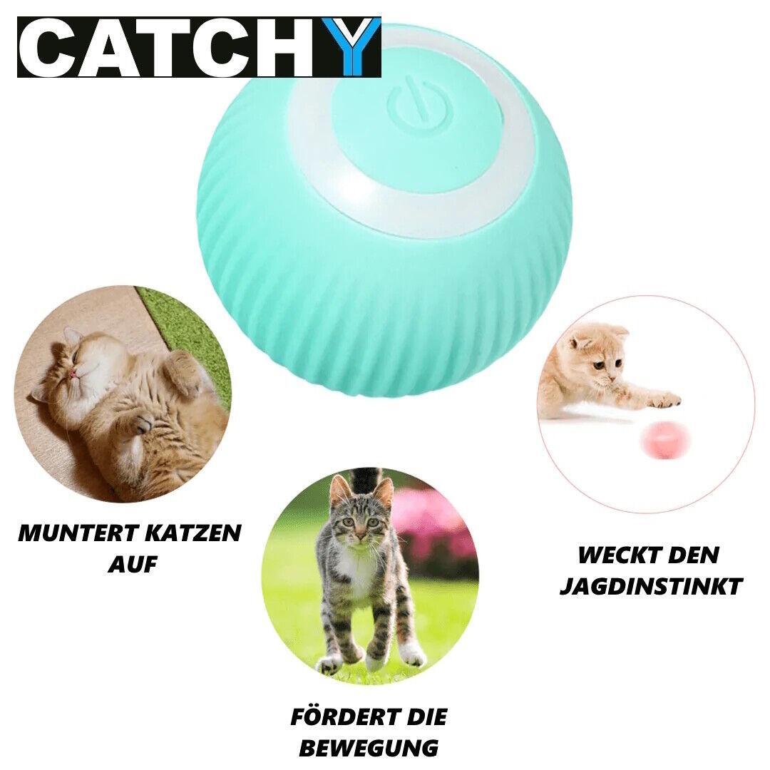 CATCHY Elektrisches Katzenspielzeug Interaktiver automatisch rollender Spielball