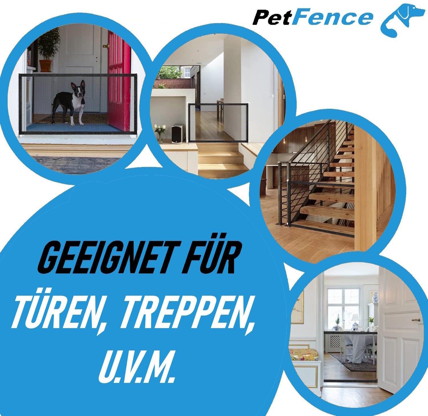 PETFENCE Absperrgitter Treppenschutzgitter Hundeschutzgitter Türschutzgitter