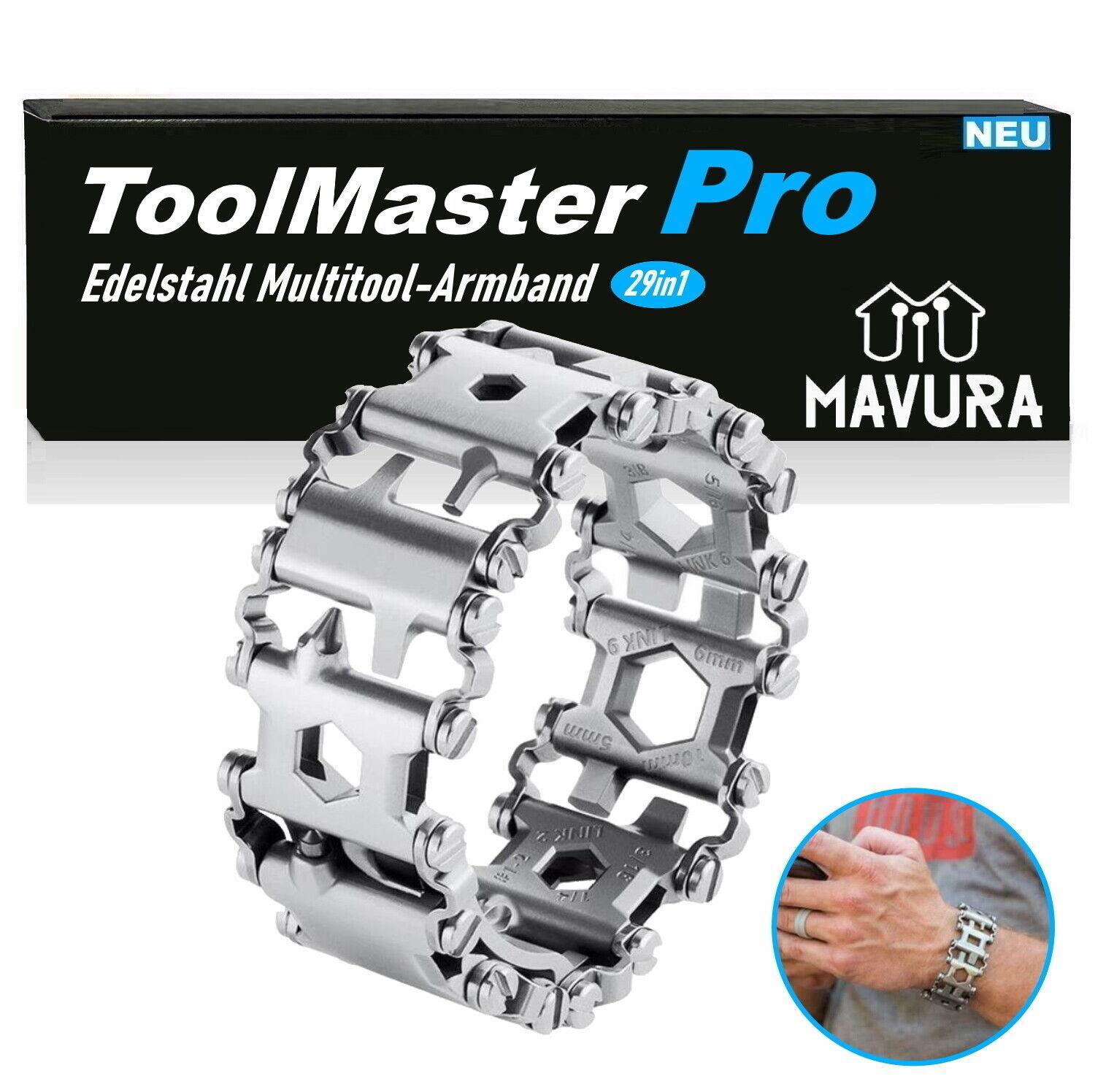 ToolMasterPro Edelstahl Multitool Armband Werkzeug Silber Geschenk Männer 29in1