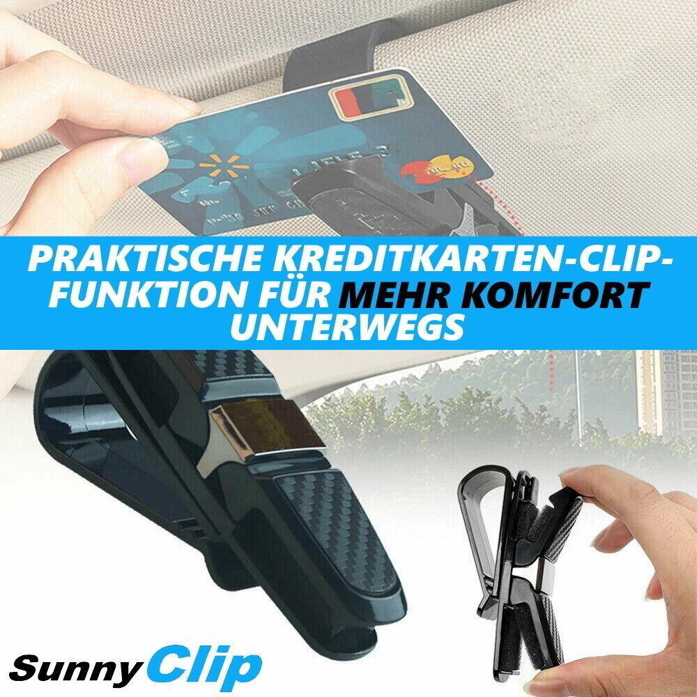 SunnyClip Brillenhalter Auto Sonnenblende Sonnenbrillen Kreditkarten Clip 2er