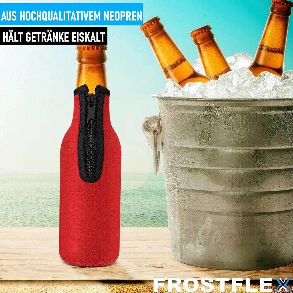 FROSTFLEX Bierflaschenkühler Neopren Isolatoren Getränke Flaschenkühler [4er]