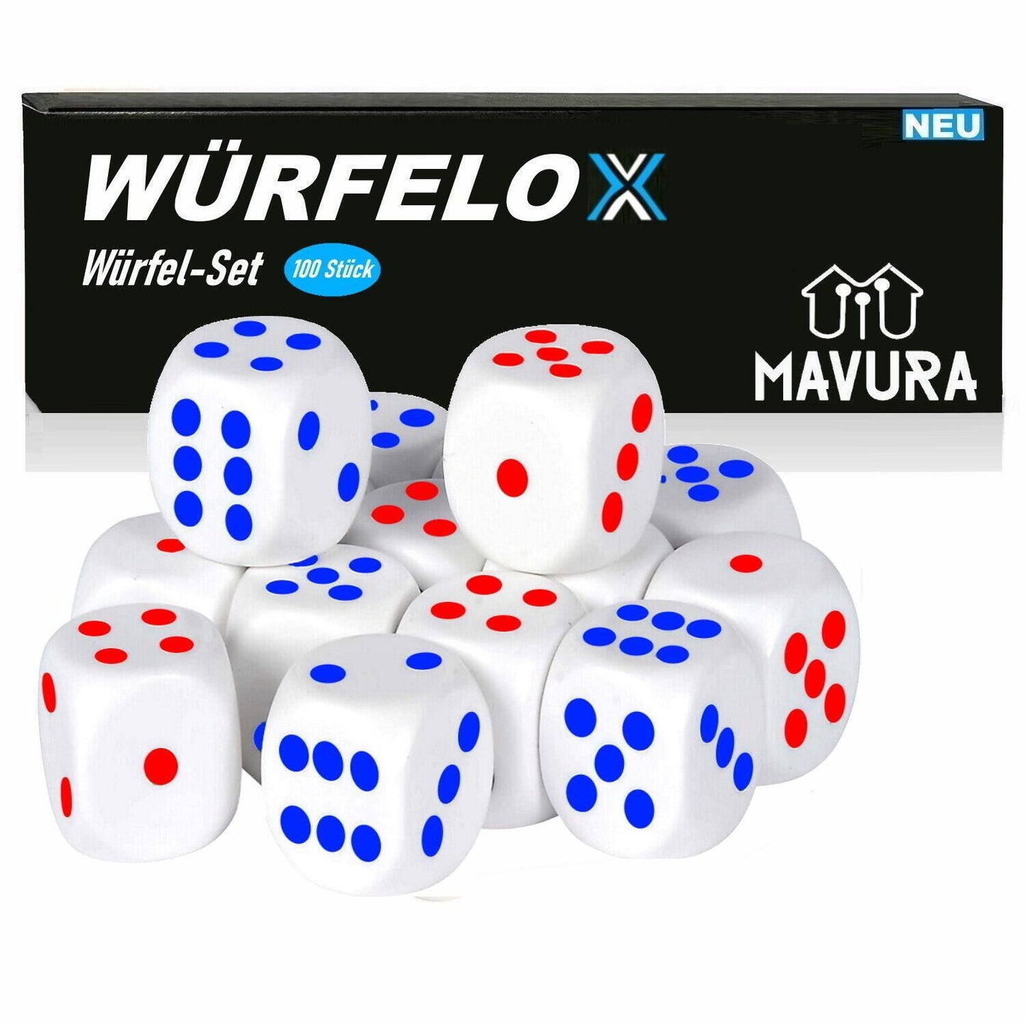 WÜRFELOX Würfel Spielwürfel Würfelspiel f. Brett Rollen Tabletopspiele 100er Set