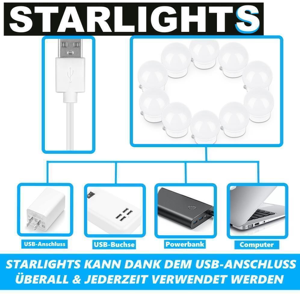 STARLIGHTS Hollywood Spiegelleuchten Schminklampen Make Up Licht Spiegel Lampen