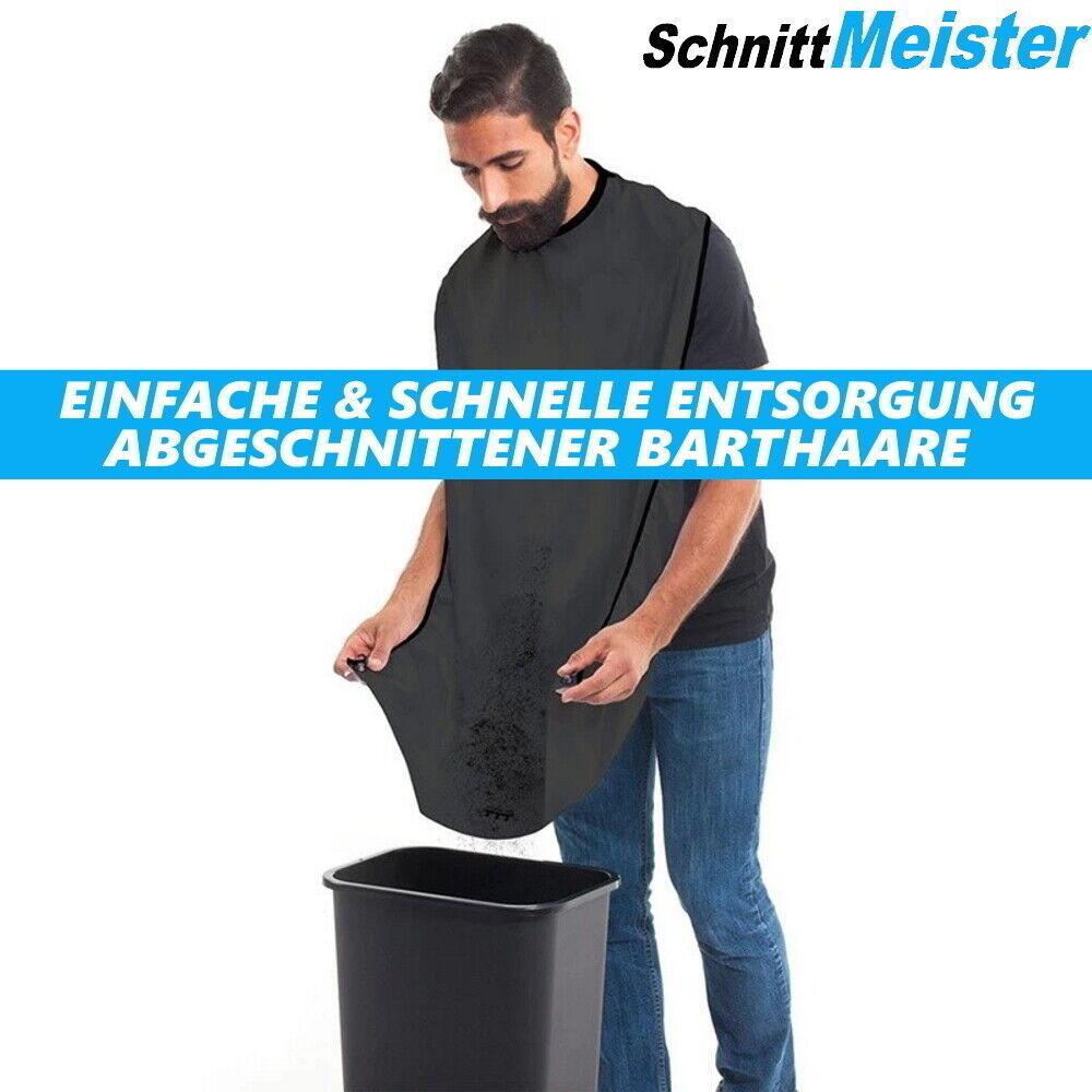 SchnittMeister Premium Bartschürze Rasierumhang Bart Kittel Lätzchen wasserdicht