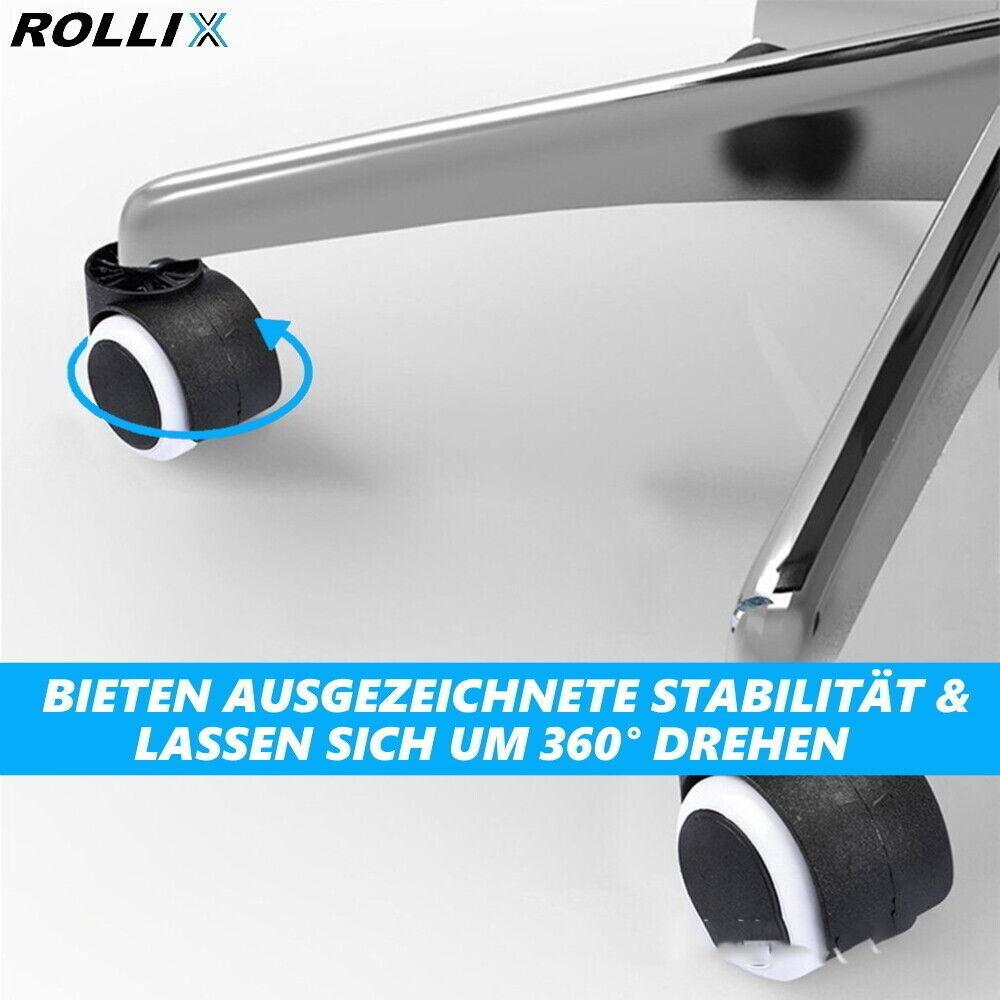ROLLIX Bürostuhlrollen Hartbodenrollen Stuhlrollen leise & kratzfrei 11mm 5erSet