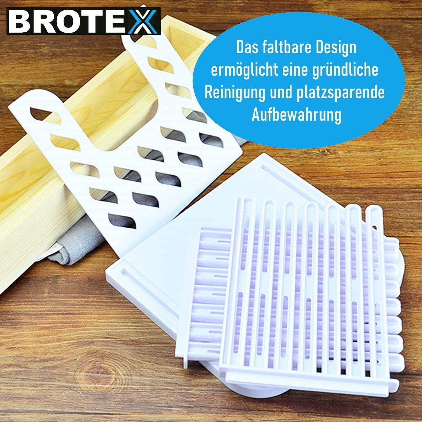 BROTEX Brotschneidehilfe Brotschneider Schneidehilfe Brot Kuchen Gemüse Käse