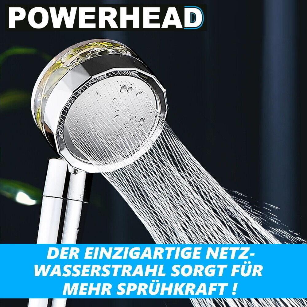 POWERHEAD Premium Duschkopf Duschbrause Handbrause wassersparend Das Original