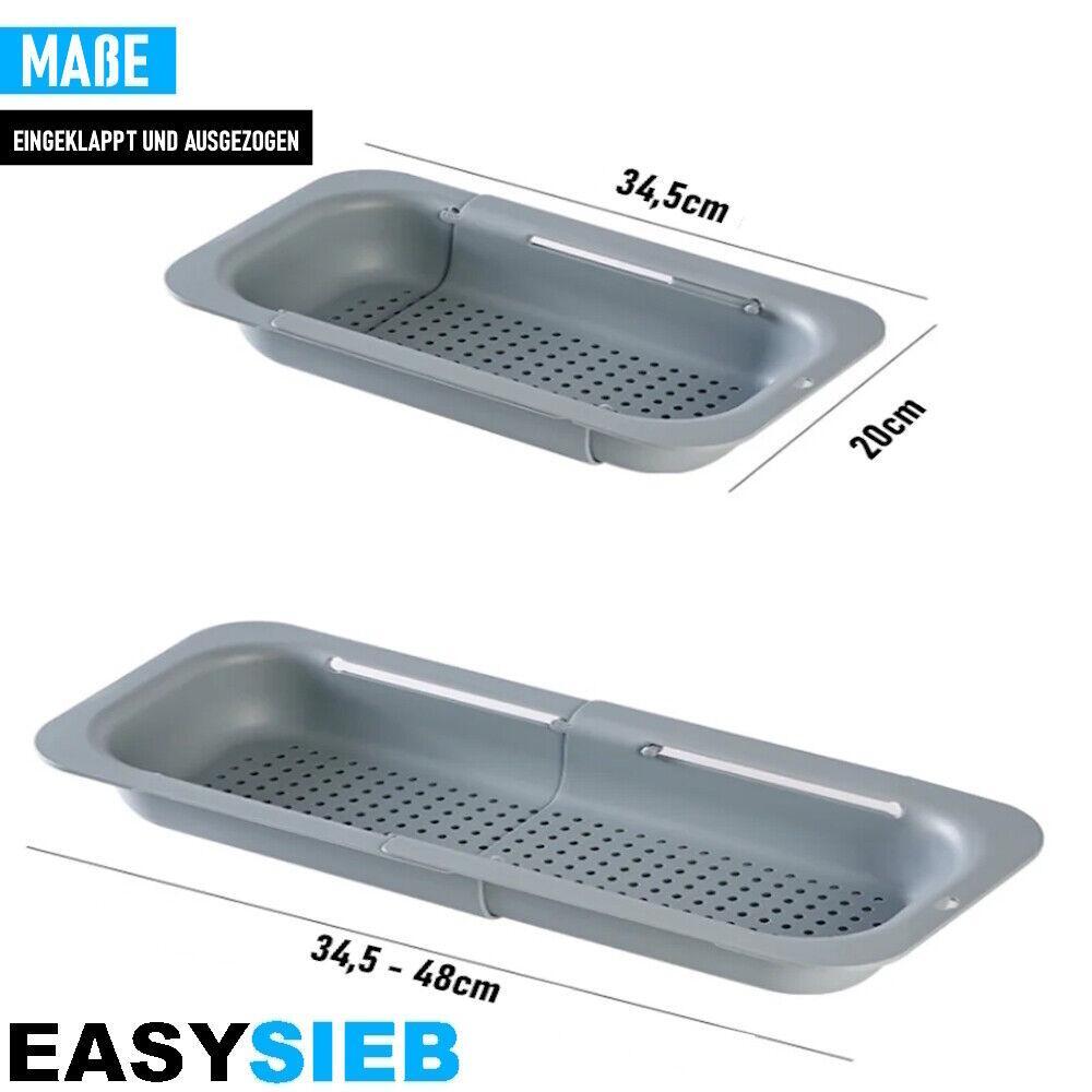 EASYSIEB Spülbeckensieb Abtropfsieb Siebkorb Waschbecken Abflusssieb ausziehbar