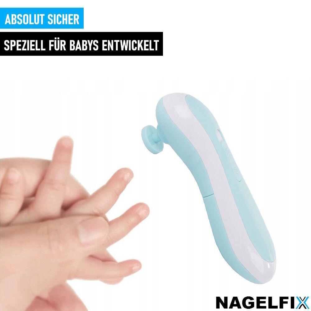 NAGELFIX Elektrische Nagelfeile Baby Nageltrimmer Nagelknipser Nagelschere Set