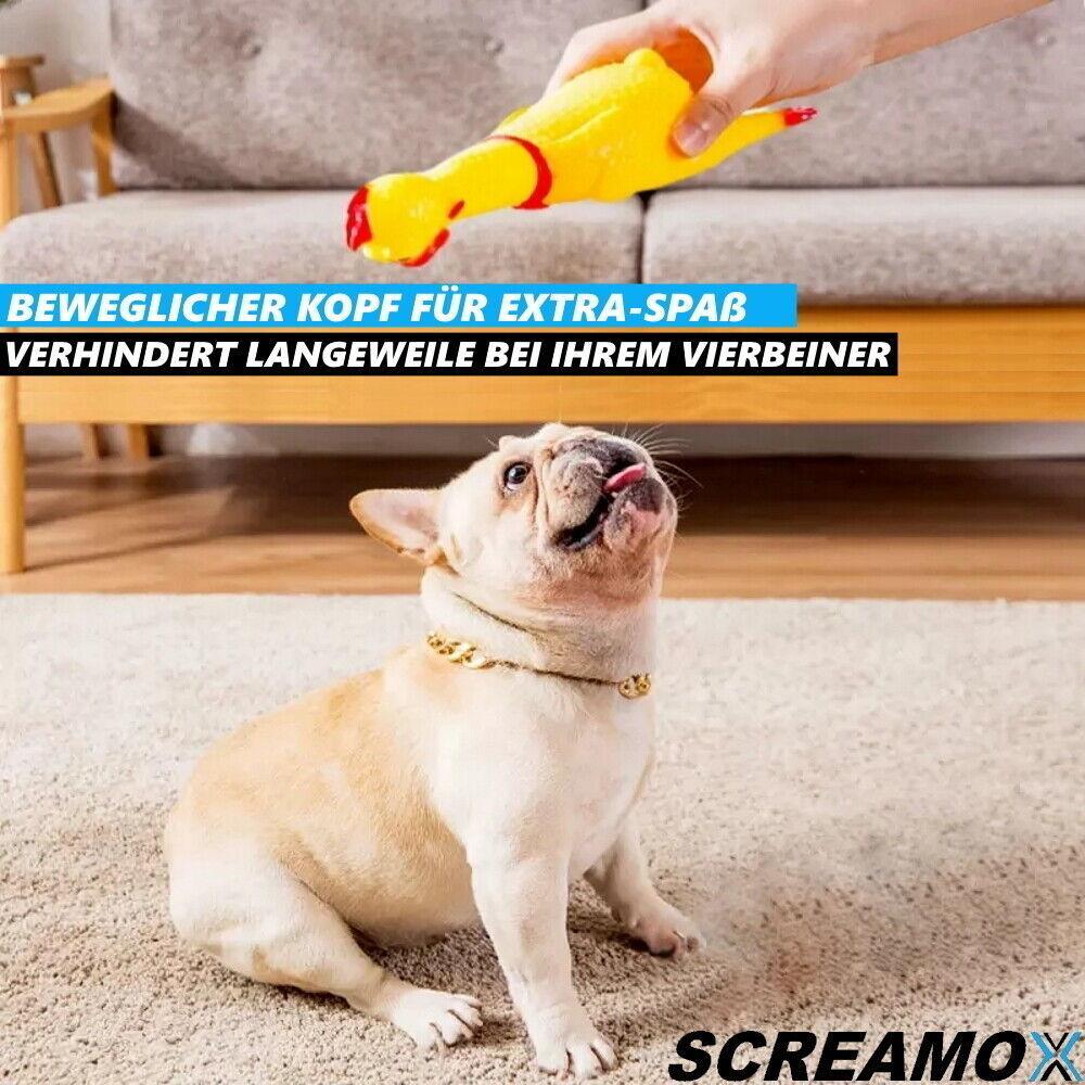 SCREAMOX Hundespielzeug Quietschende Huhn quietscher Spielzeug Welpen Gummi