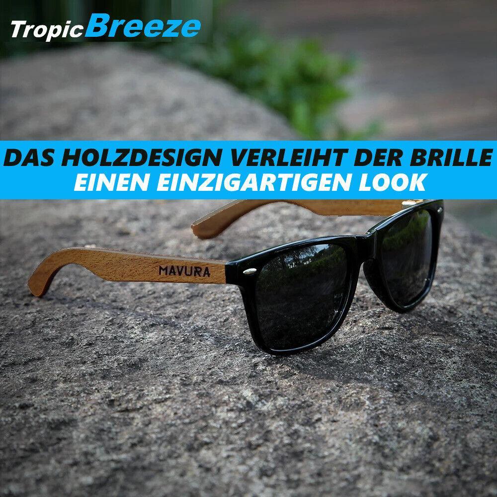 TropicBreeze Walnussholz Sonnenbrille Herren Damen Holz Polarisiert Pilot UV400