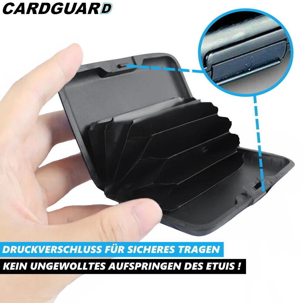 CARDGUARD Kreditkartenetui  Aluminium RFID NFC Mini Schwarz Geschenk 12 Karten