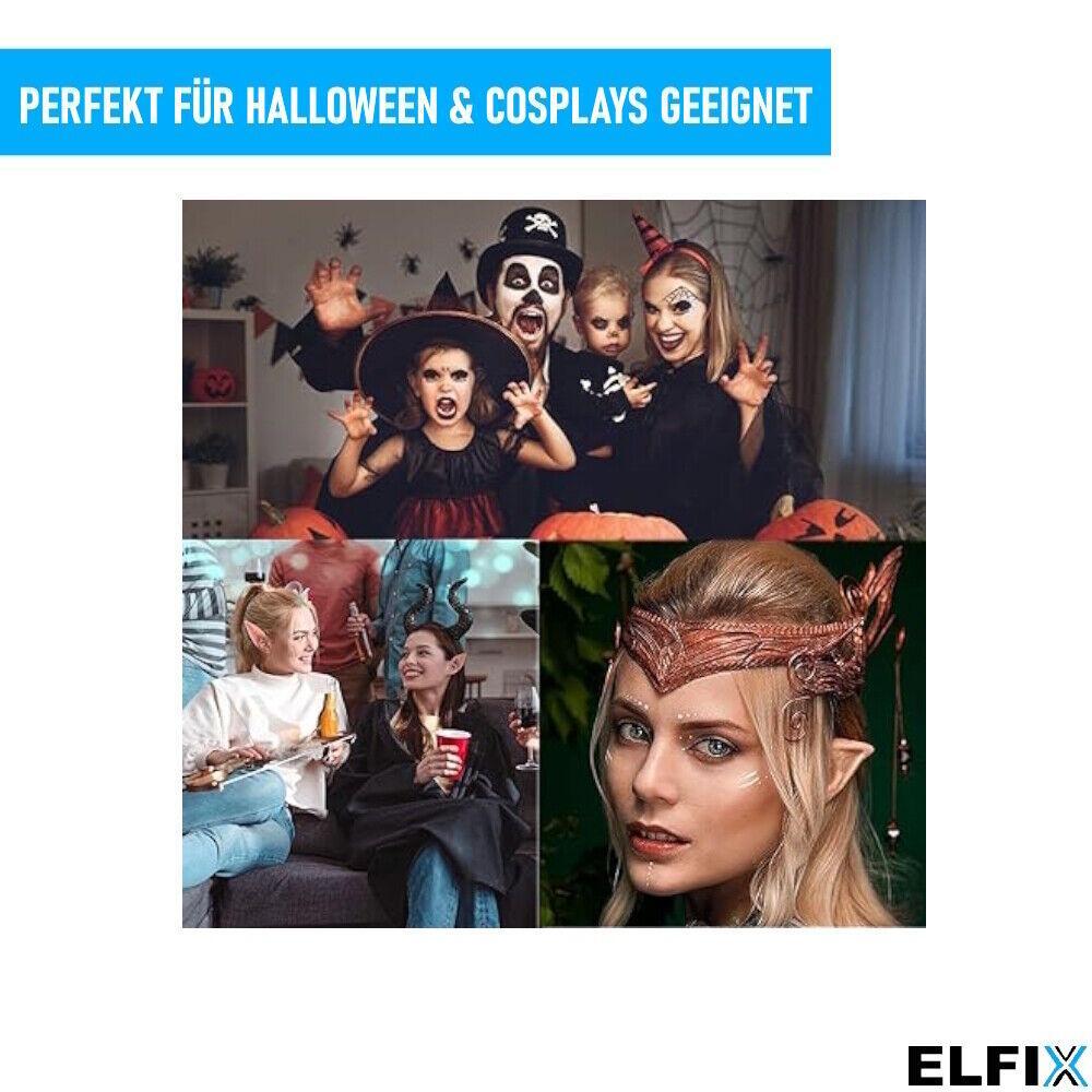 ELFIX Elfenohren Halloween Latex Feenohren Cosplay Ohren Weiche Fake Ohren 2paar
