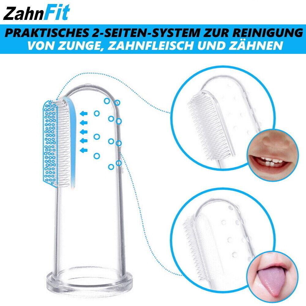 ZahnFit Baby Zahnbürste Fingerzahnbürste Kinder Zahnpflege 0-24 Monate [3 Stück]