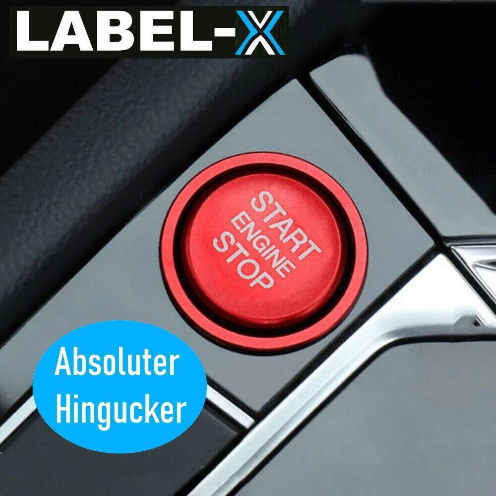 LABEL-X Start Stop Ring Druckknopf in Rot Passend für Audi A4 A5 A6 A7 Q3 Q5 etc