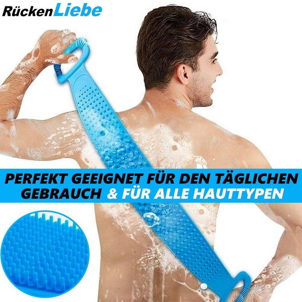 RückenLiebe Rückenbürste Körperbürste Schrubber Massage Silikon Duschbürste 76cm
