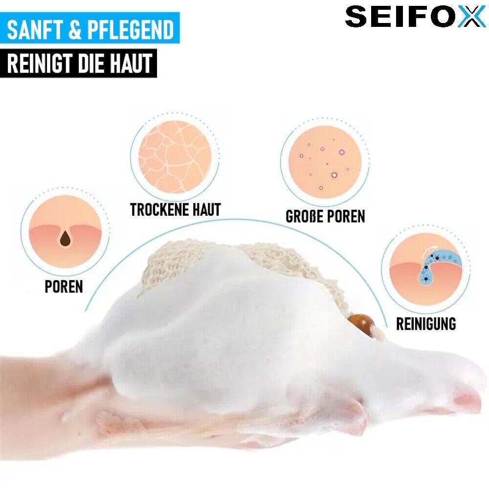SEIFOX Seifenbeutel Seifensäckchen Seifennetz Seifensack Peeling-Schwamm Netz 4x