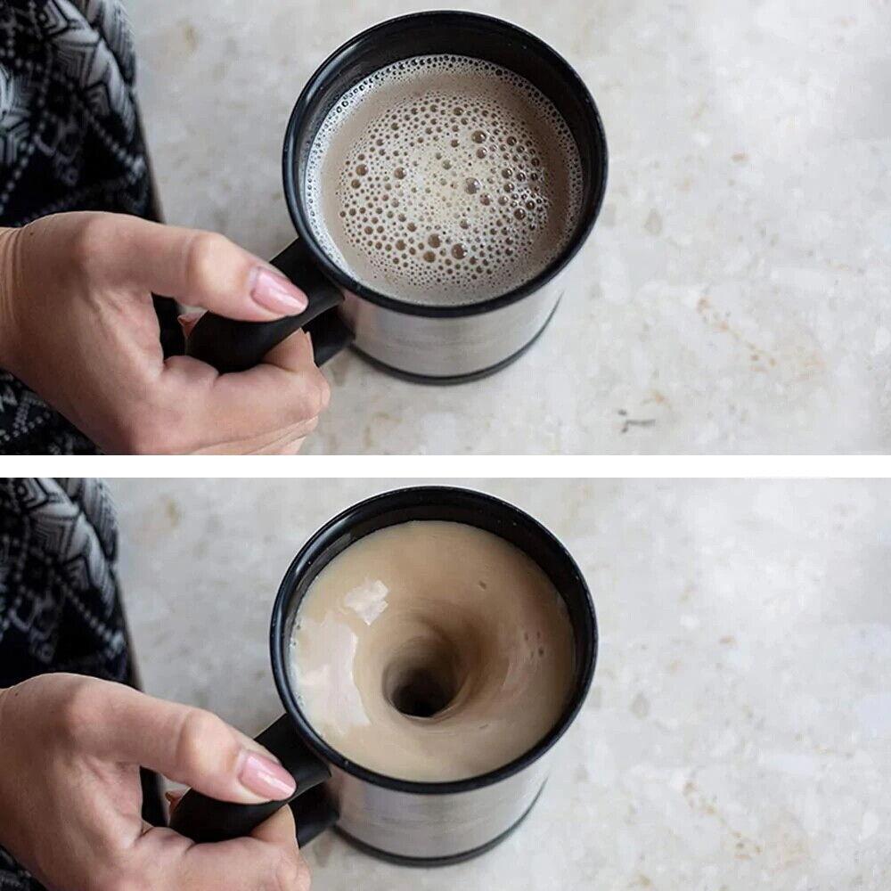 Selbstrührende Tasse Selbstumrührender Edelstahl Becher Kaffeetasse Kaffeebecher