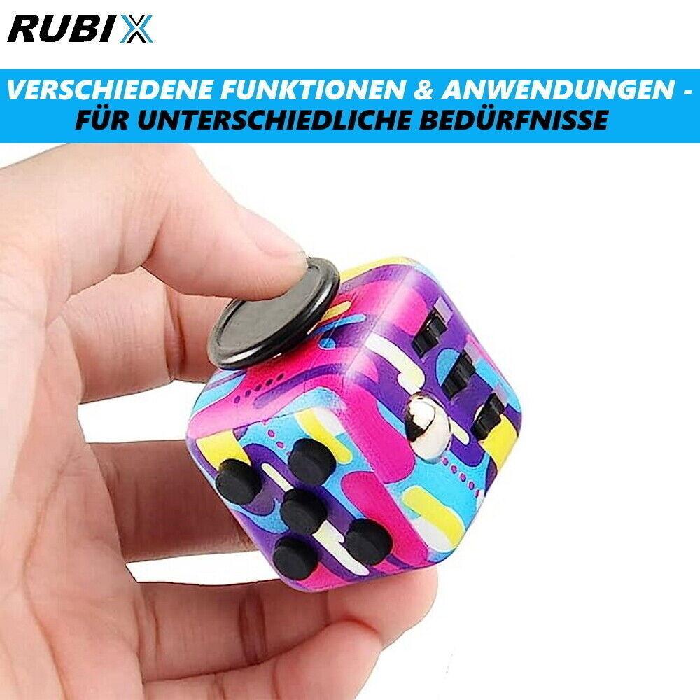 RUBIX Anti-Stress Cube Würfel Stresswürfel zum Stressabbau bei Nervosität Fidget