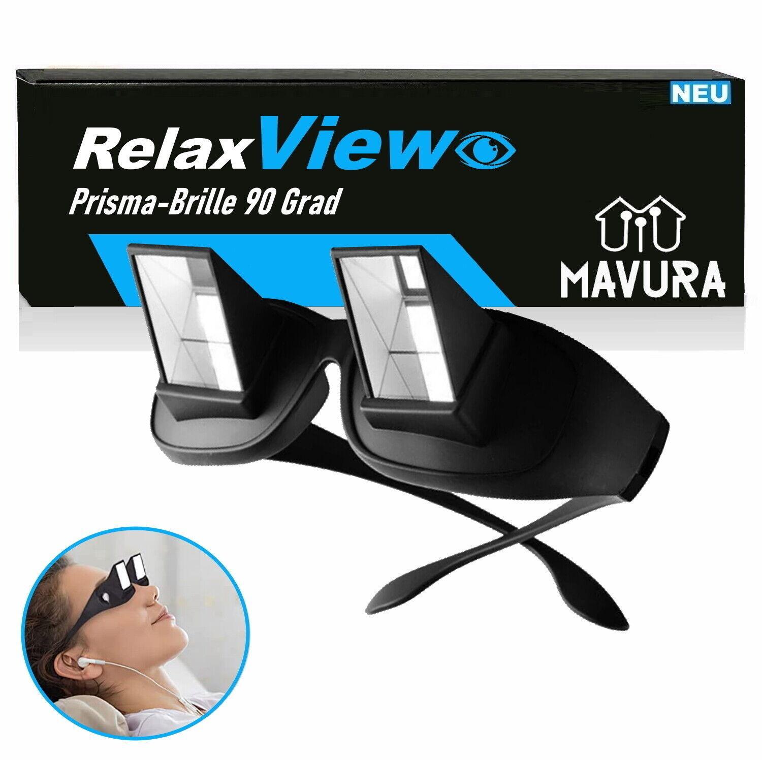 RELAXVIEW Prisma Brille 90° Blickwinkel Liegebrille Spiegelbrille Winkelbrille