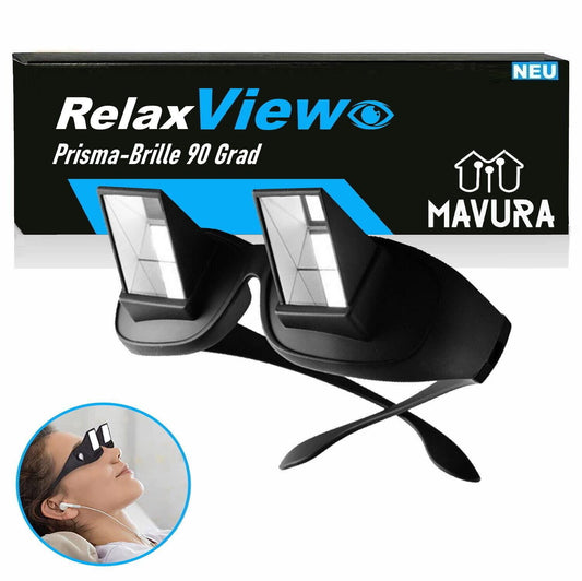 RELAXVIEW Prisma Brille 90° Blickwinkel Liegebrille Spiegelbrille Winkelbrille