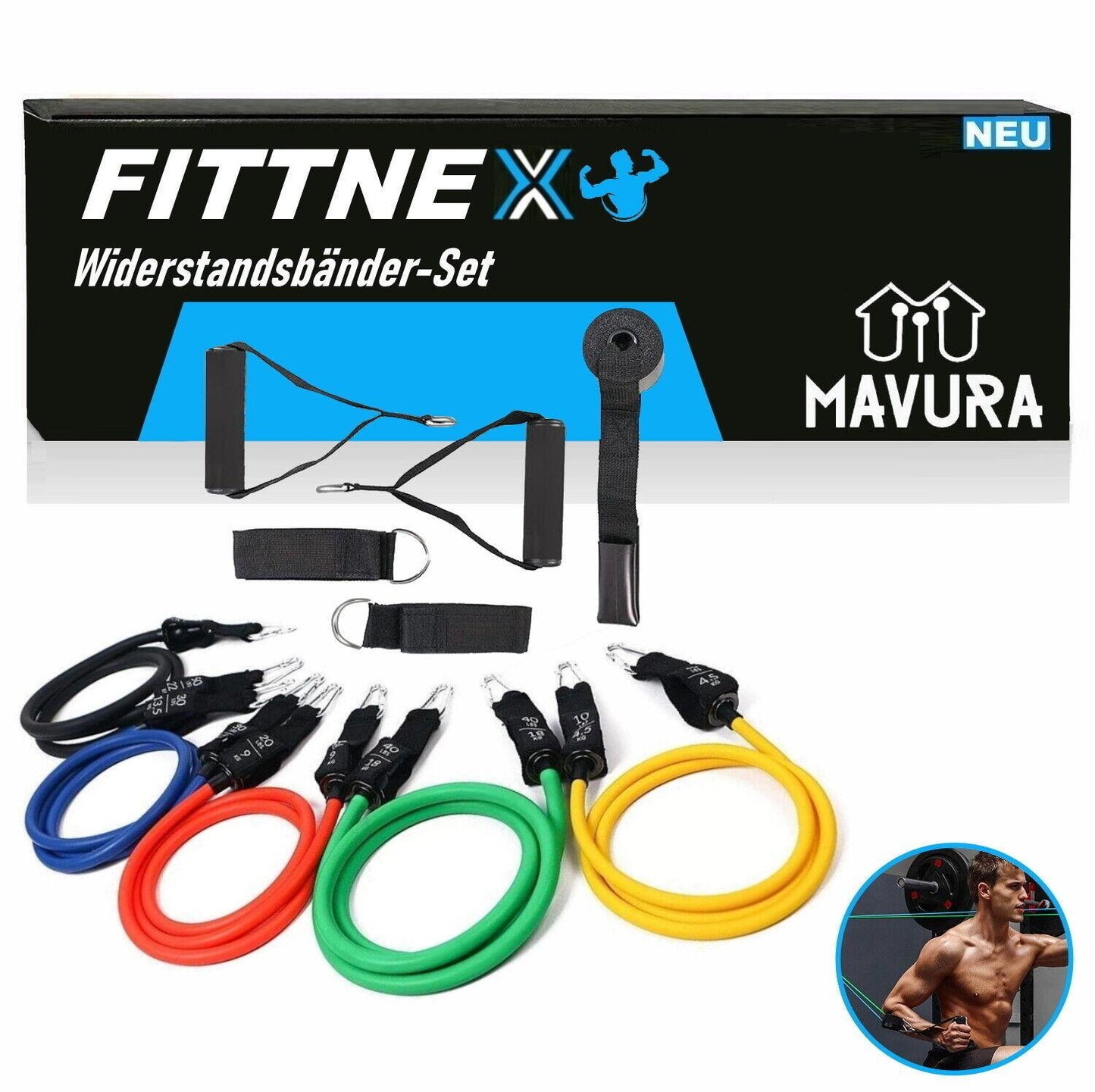 FITTNEX Profi Fitness Bänder Set Gymnastikband Widerstandsbänder Yoga Resistance