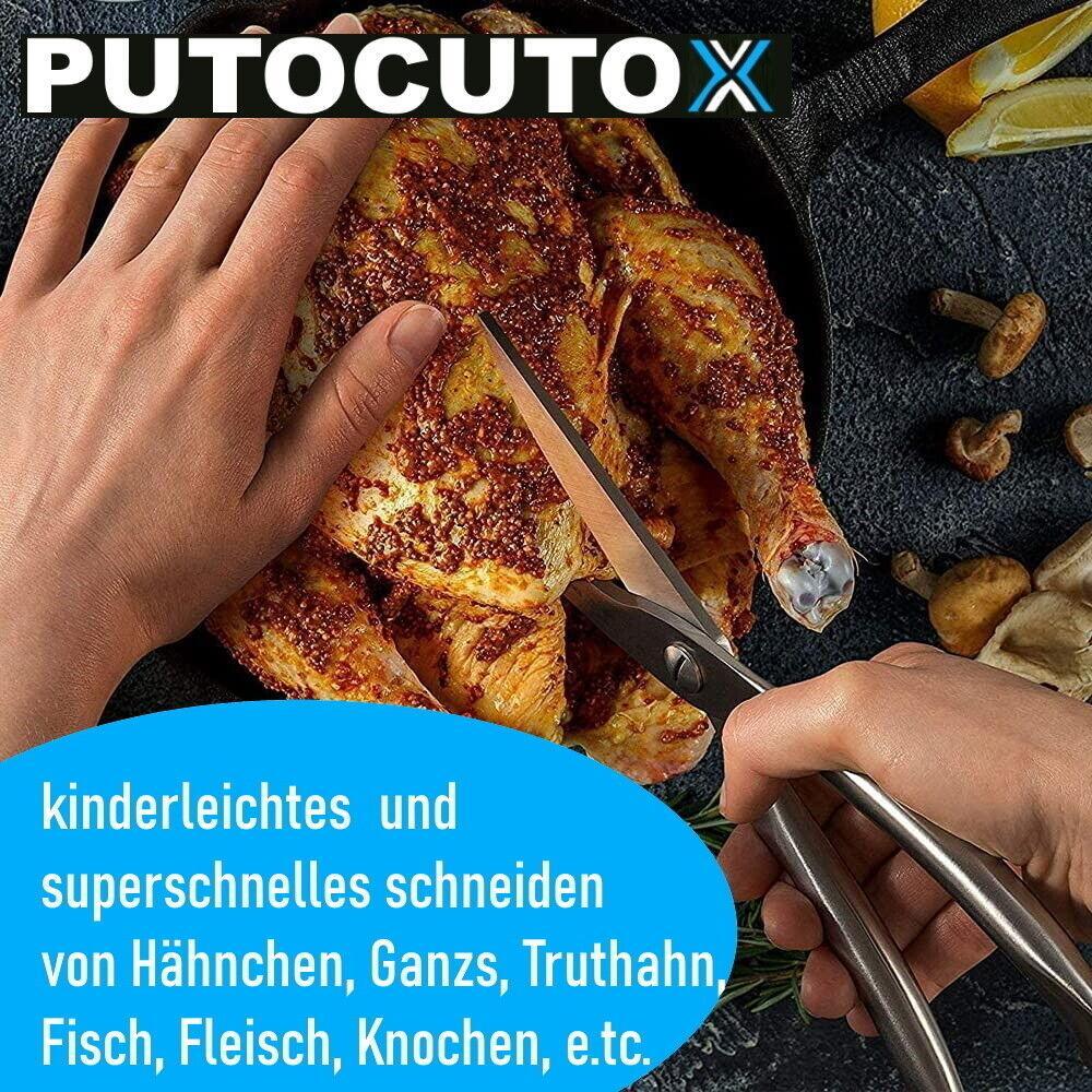 PUTOCUTOX Geflügelschere Fleischschere Edelstahl Hähnchenschere Tranchierschere