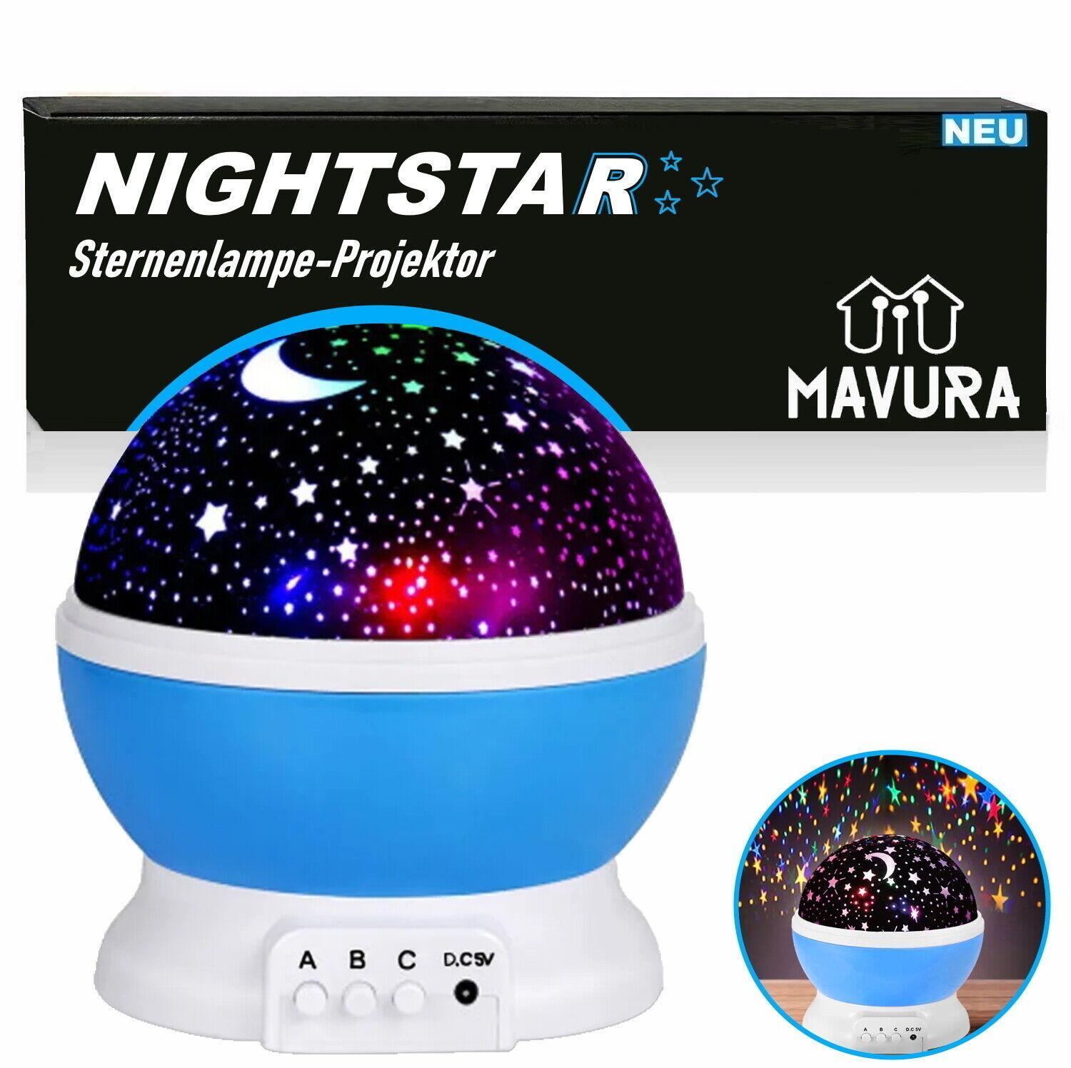 NIGHTSTAR Sternenhimmel Projektor Nachtlicht Sternenlicht 360° Galaxy Lampe