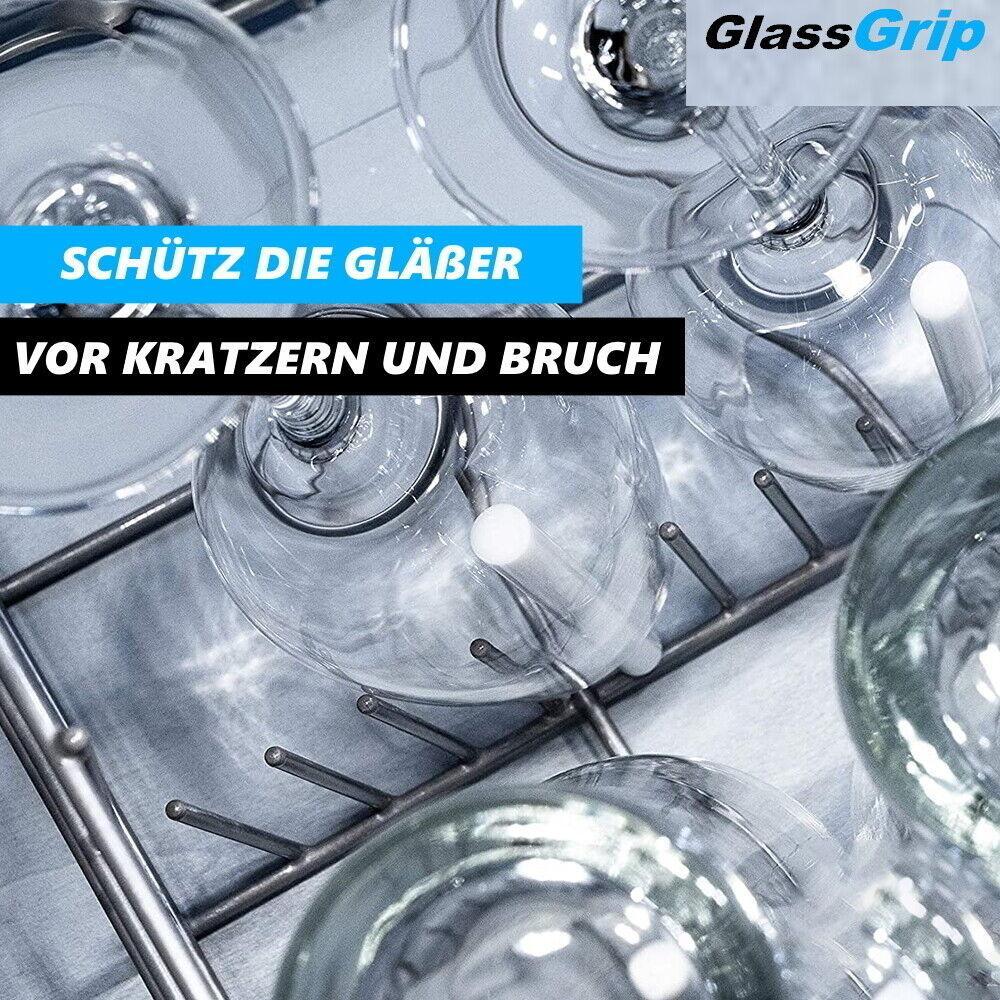 GlassGrip Glashalter Spülmaschine Aufsteckhalter Halterung Geschirrkorb 6er
