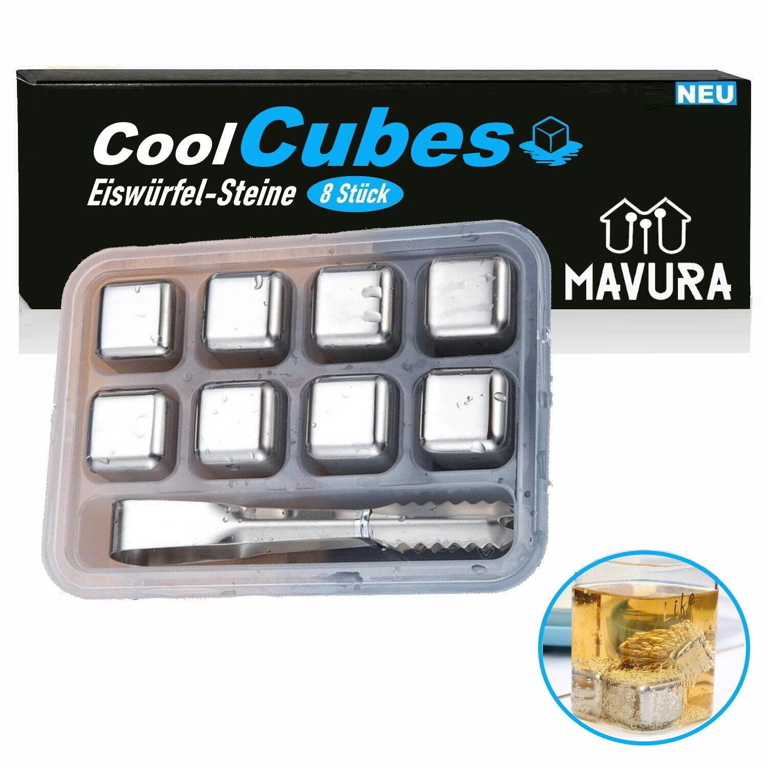 CoolCubes Premium Edelstahl Whisky Steine Kühlsteine Eiswürfel wiederverwendbar