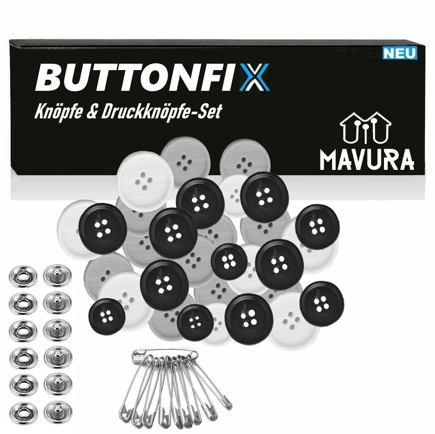 BUTTONFIX Knöpfe Set Druckknöpfe Knopf Messing für Nähen Leder Kleidung Jacken