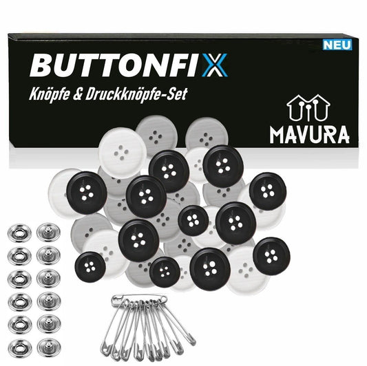 BUTTONFIX Knöpfe Set Druckknöpfe Knopf Messing für Nähen Leder Kleidung Jacken