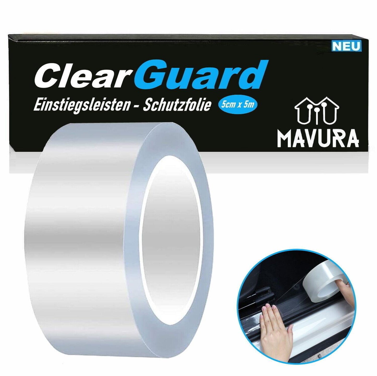 CLEARGUARD Lackschutzfolie Einstiegsleisten Ladekante Schutzfolie Transparent 5m