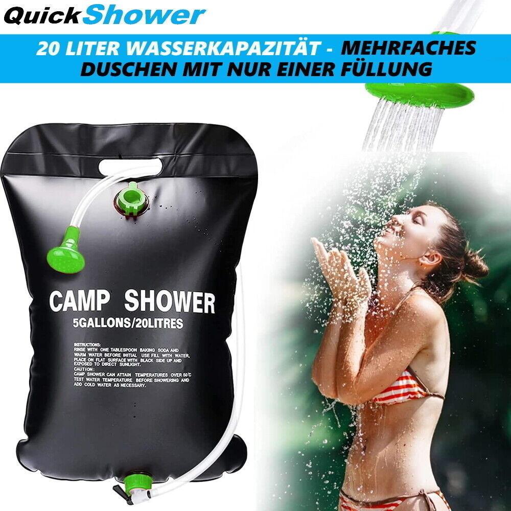 QUICKSHOWER Camping Dusche Solar Garten Reise Festival Outdoor Duschsack 20L